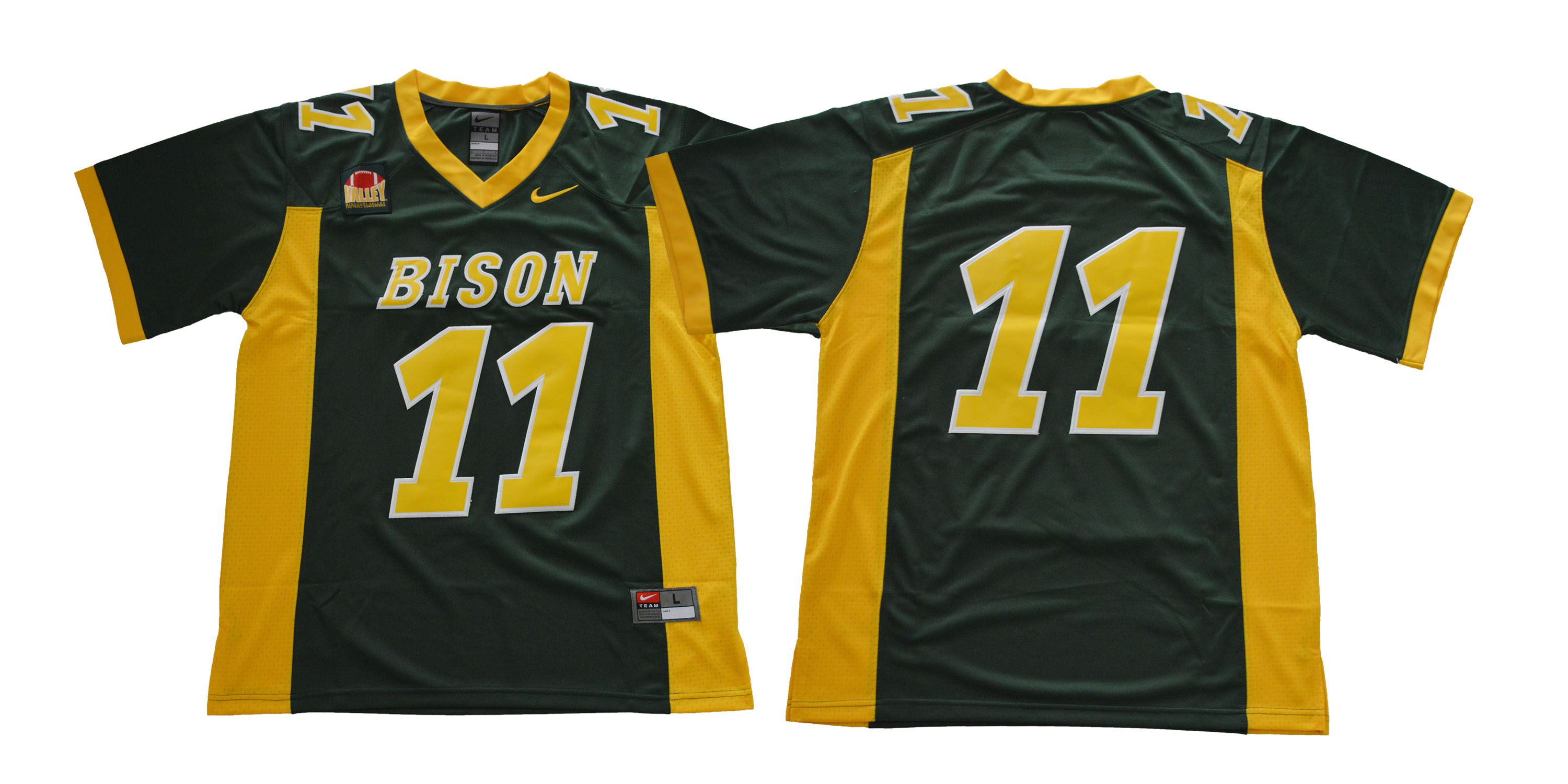 Men NDSU North Dakota State Bison #11 Wentz Green NCAA Jerseys